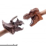 Fashionclubs Dinosaur Hand Puppet 2pcs Realistic Soft Rubber Dino Hand Puppets Role Play Dinosaur Finger Hand Toys for Kids Adutls Triceratops Tyrannosaurus Rex Head  B07M6MQ7J9